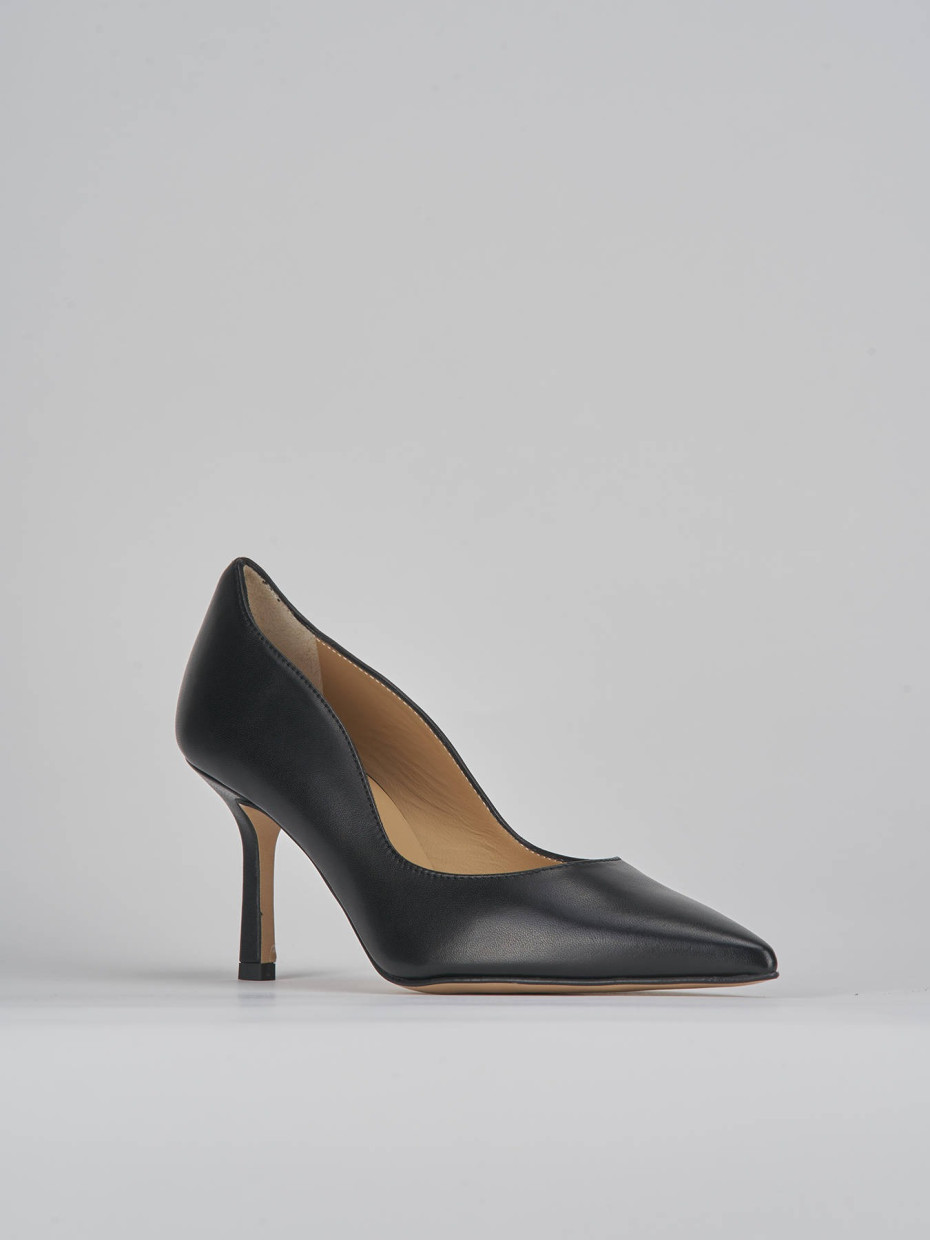 Decollete e slingback tacco 8cm pelle nero Barca Stores