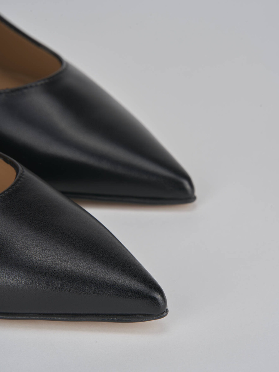 Décolleté e slingback tacco 8cm pelle nero