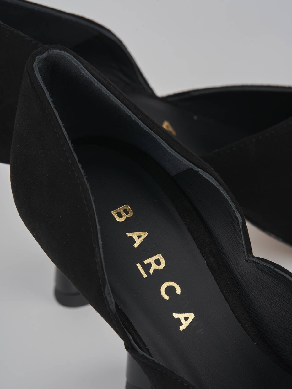 Décolleté e slingback tacco 9cm camoscio nero