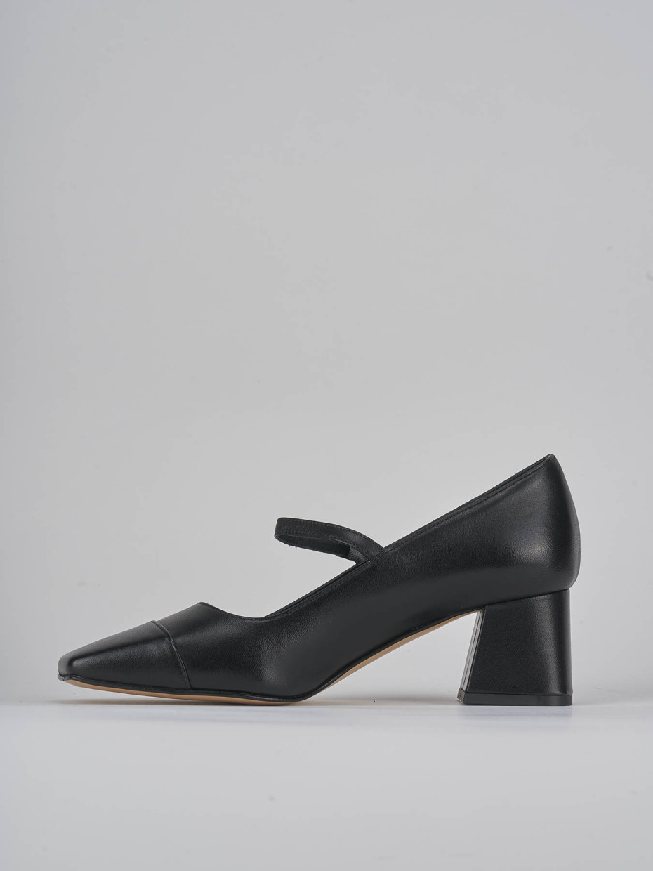 Décolleté e slingback tacco 5cm pelle nero