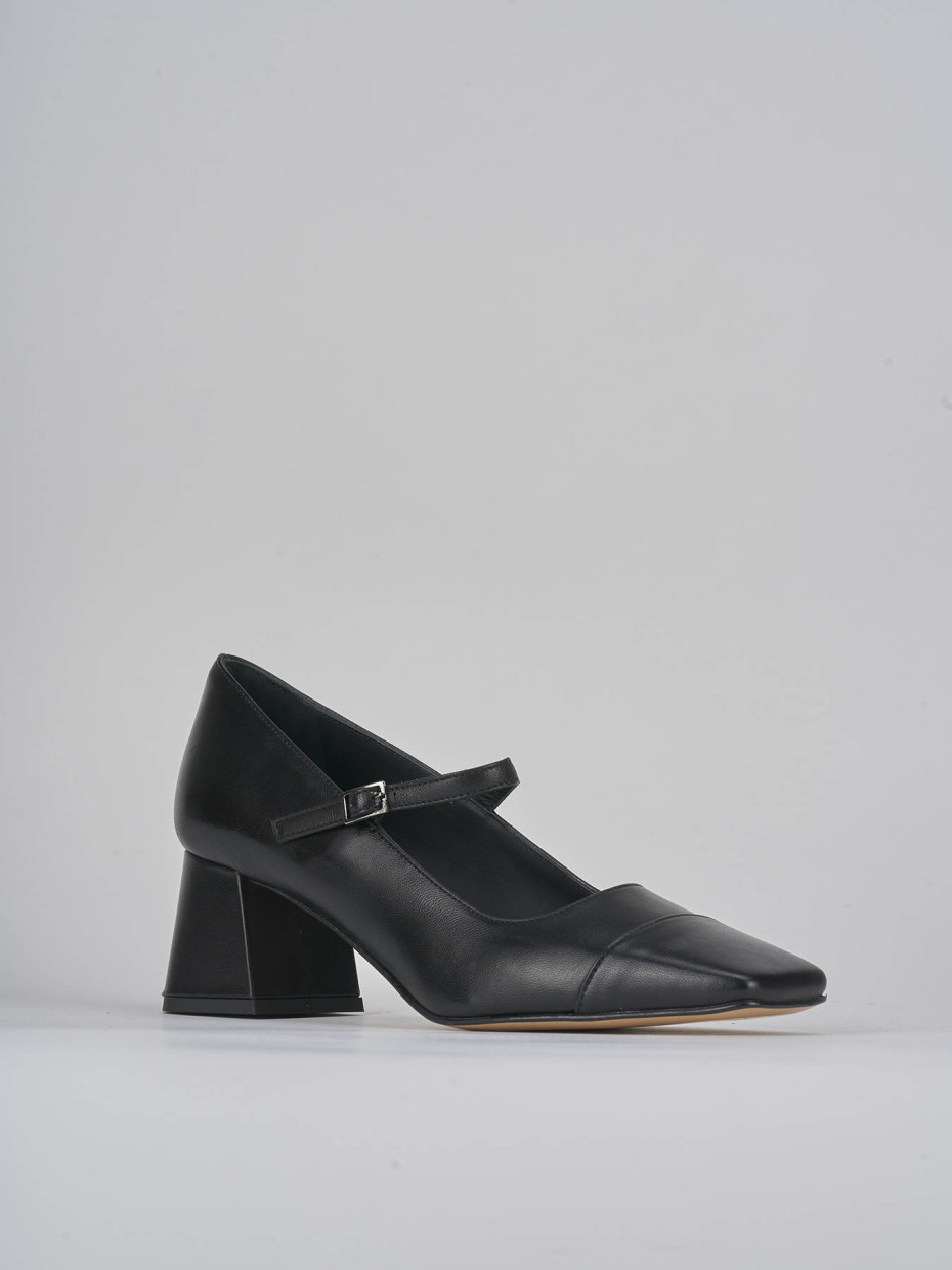 Décolleté e slingback tacco 5cm pelle nero