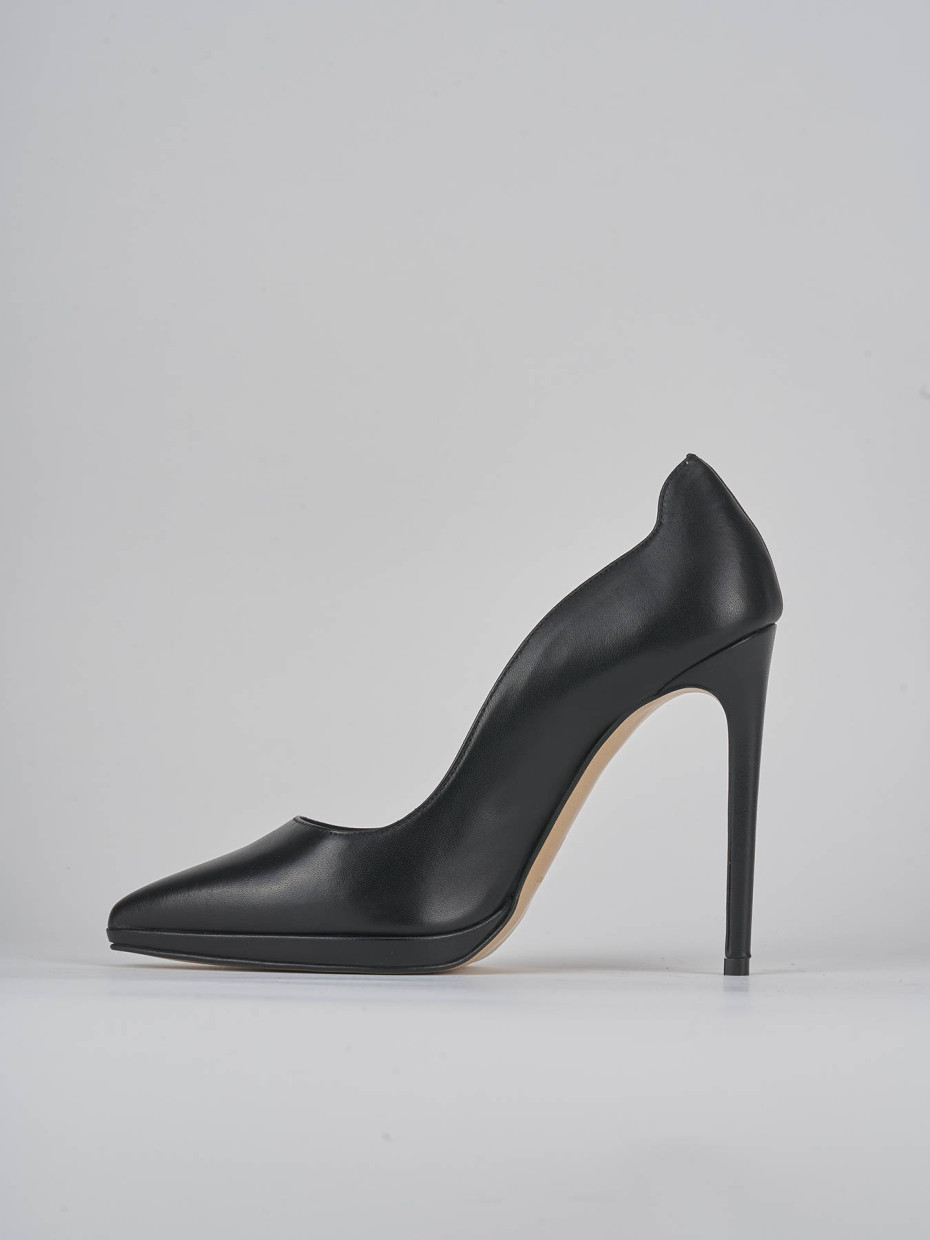 Décolleté e slingback tacco 11cm pelle nero