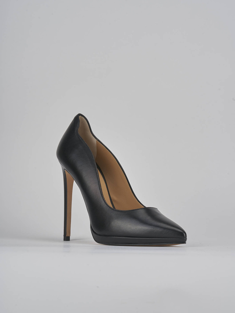 Décolleté e slingback tacco 11cm pelle nero