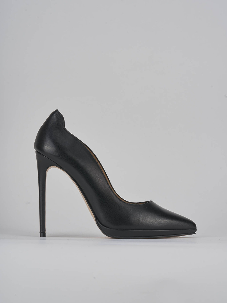 Décolleté e slingback tacco 11cm pelle nero