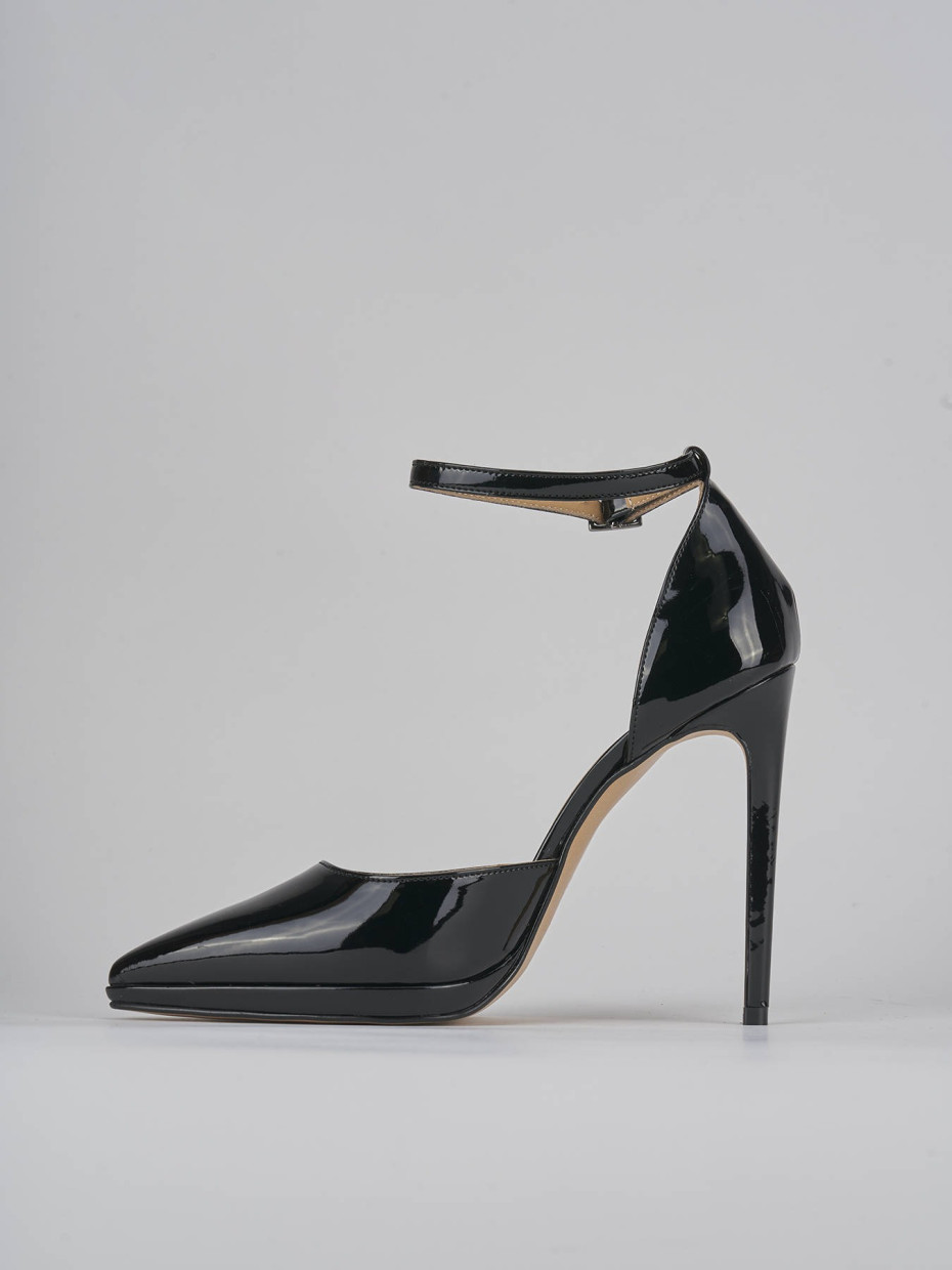 Décolleté e slingback tacco 11cm vernice nero