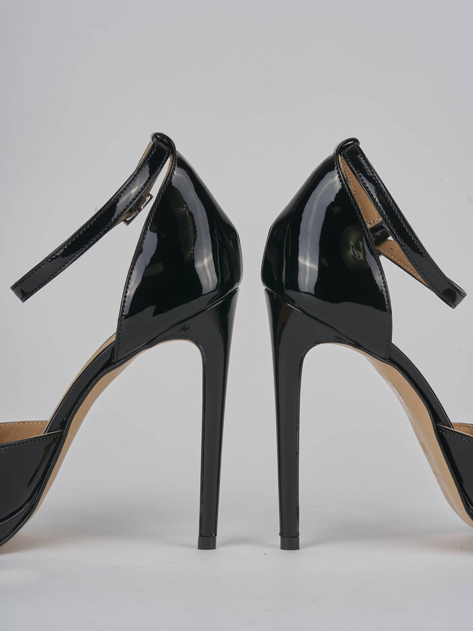 Décolleté e slingback tacco 11cm vernice nero