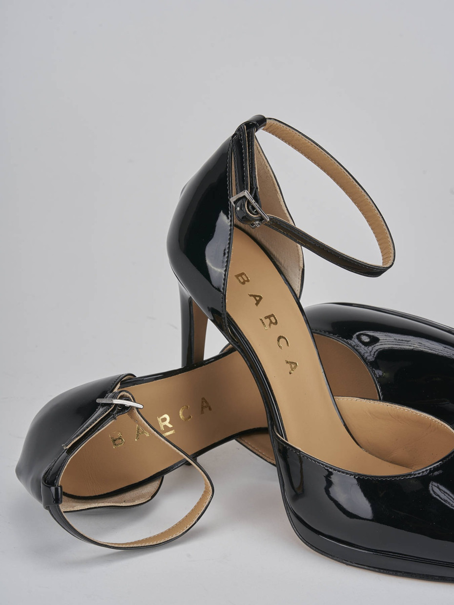 Décolleté e slingback tacco 11cm vernice nero