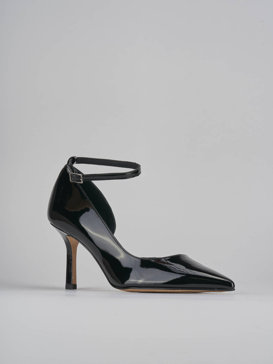 Décolleté e slingback tacco 7cm vernice nero
