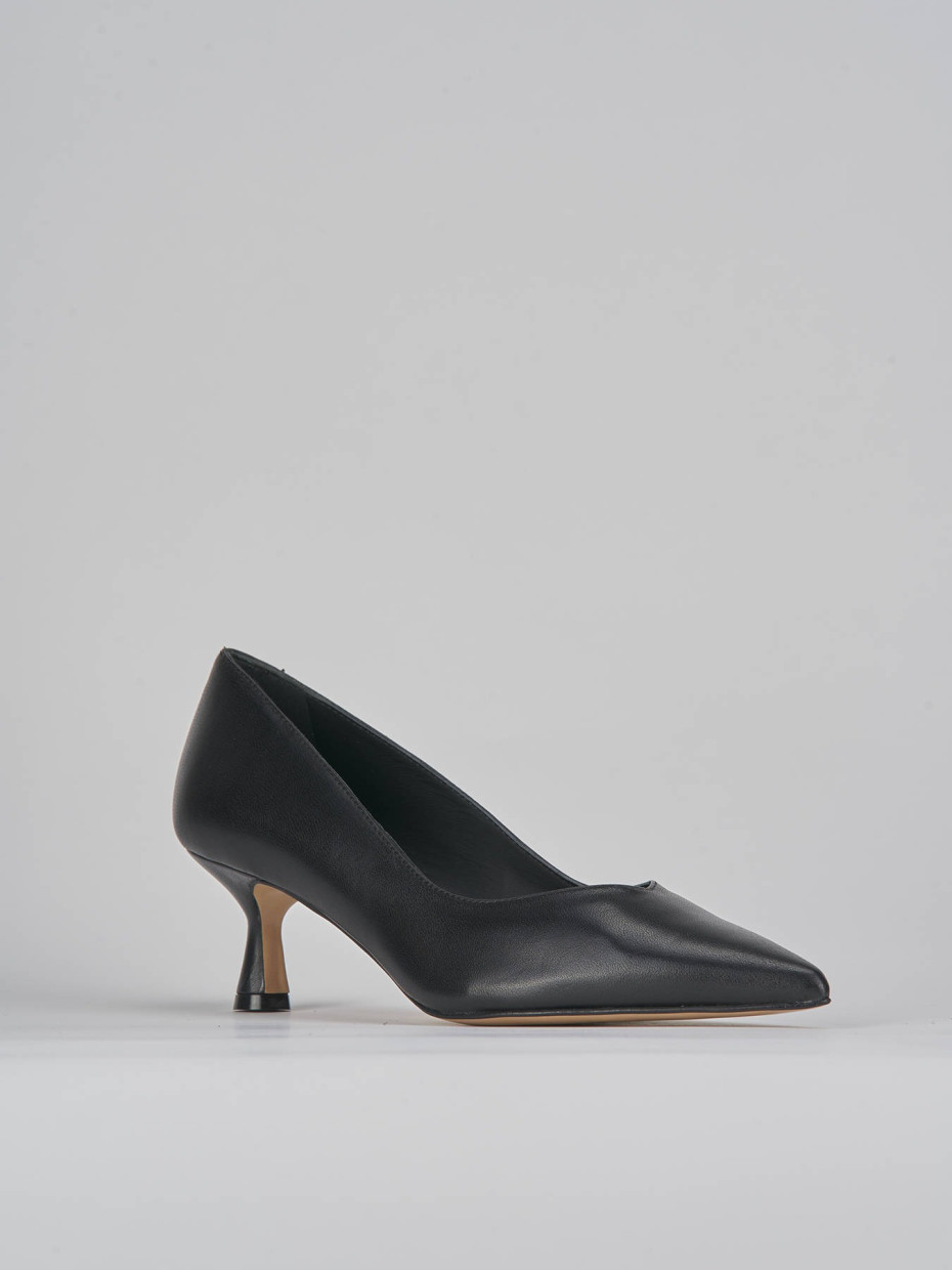Décolleté e slingback tacco 5cm pelle nero
