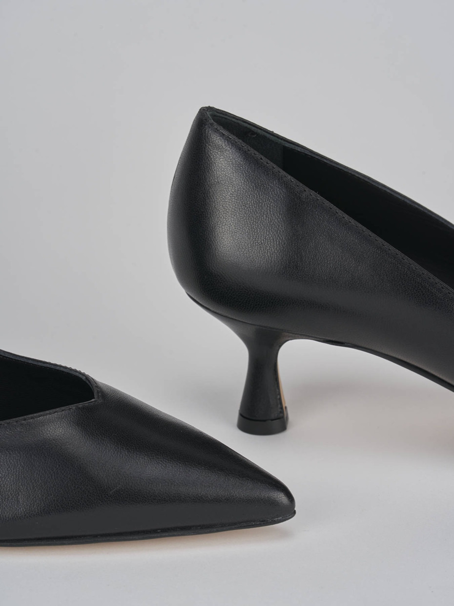 Décolleté e slingback tacco 5cm pelle nero