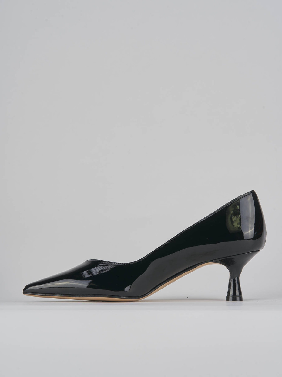 Décolleté e slingback tacco 5cm vernice nero