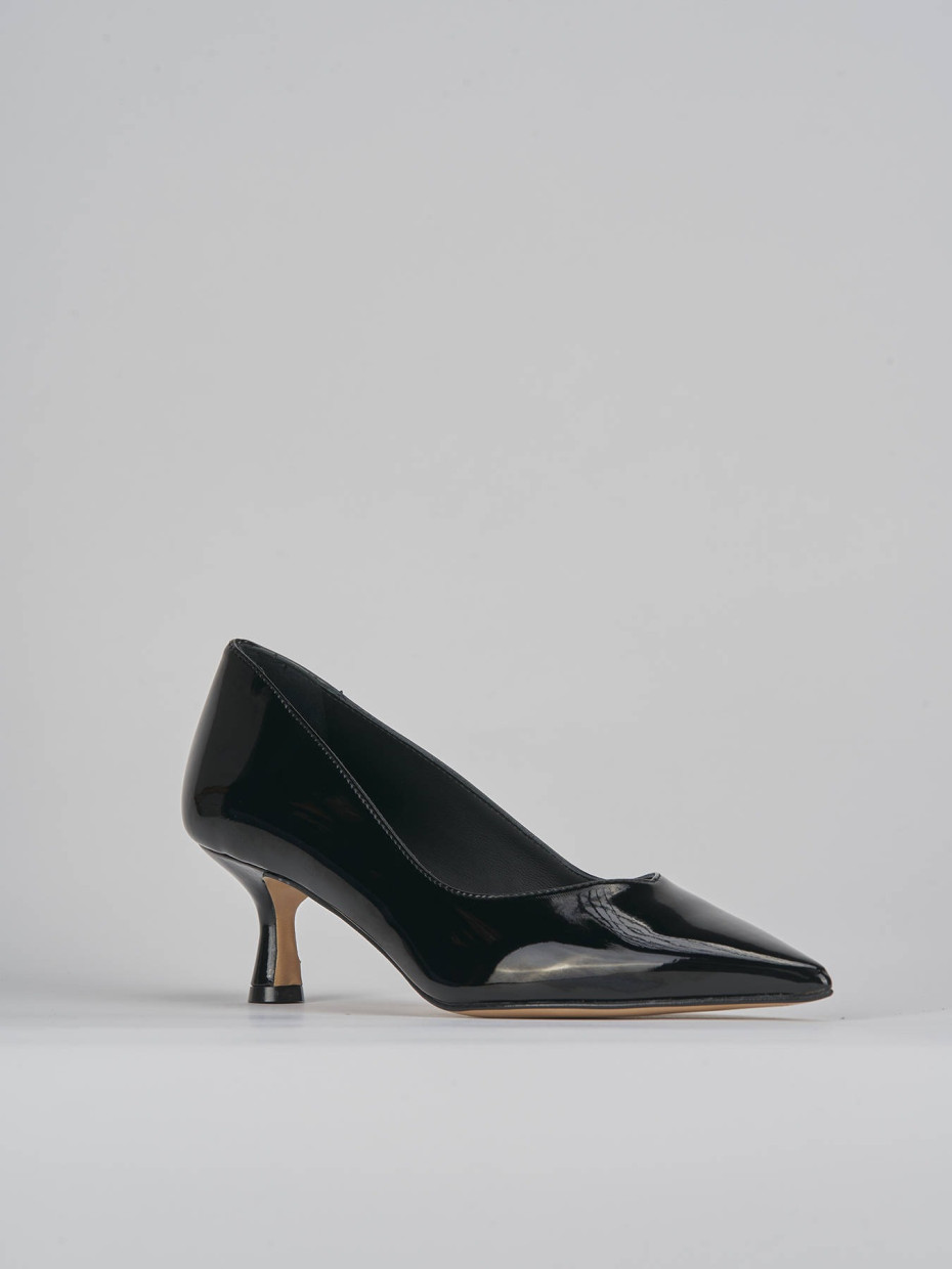 Décolleté e slingback tacco 5cm vernice nero