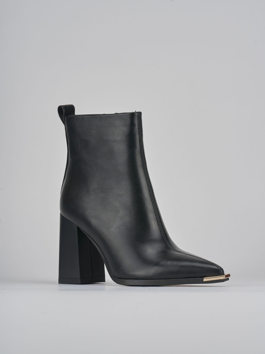 Stivaletti tacco 8cm pelle nero
