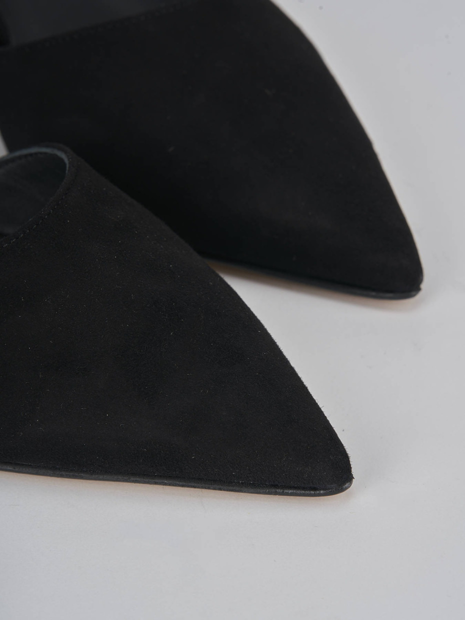 Décolleté e slingback tacco 5cm camoscio nero