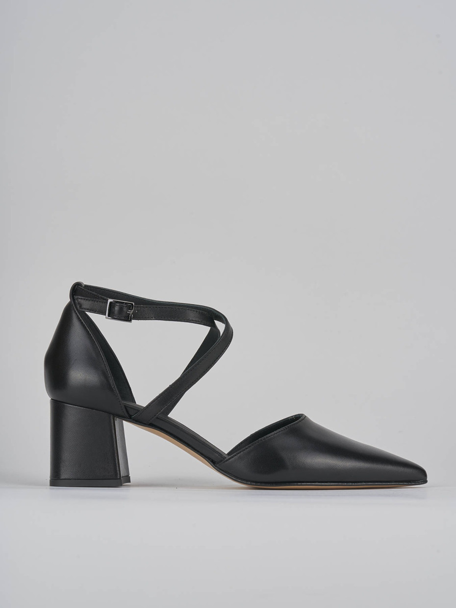 Décolleté e slingback tacco 5cm pelle nero
