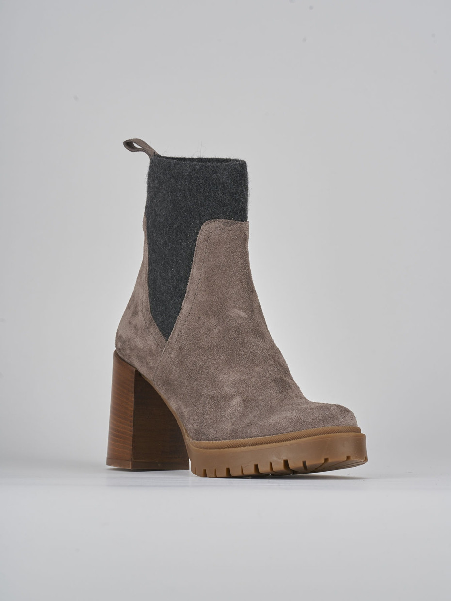 High heel ankle boots heel 9 cm grey suede