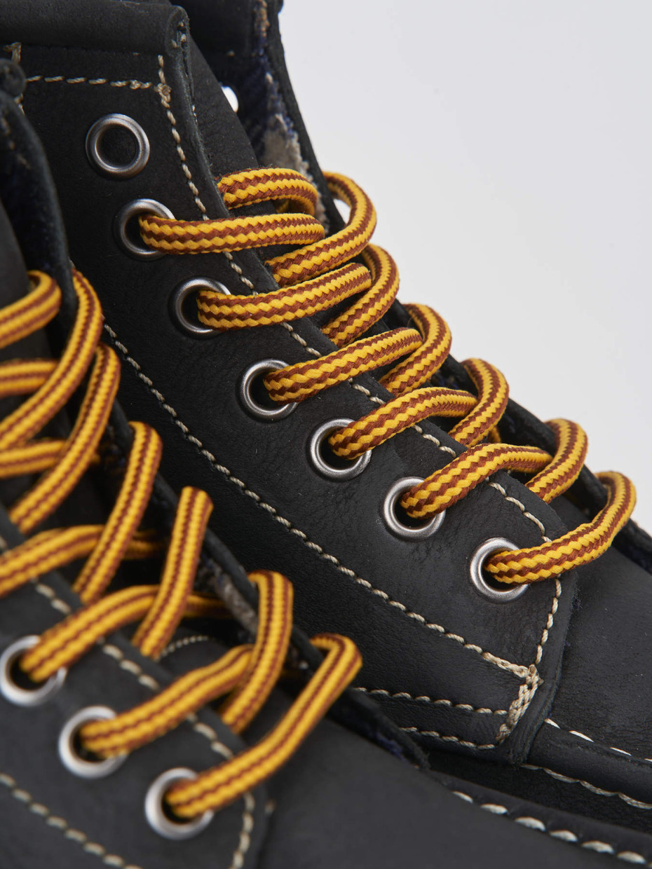 Combat boots heel 1 cm black nabuk