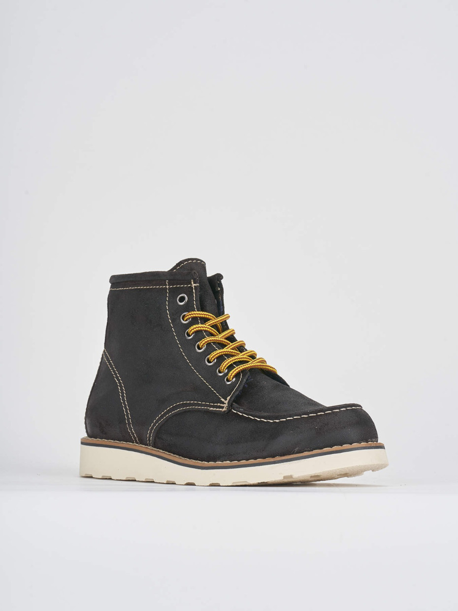 Combat boots dark brown suede