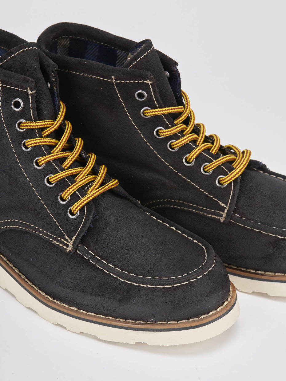 Combat boots dark brown suede