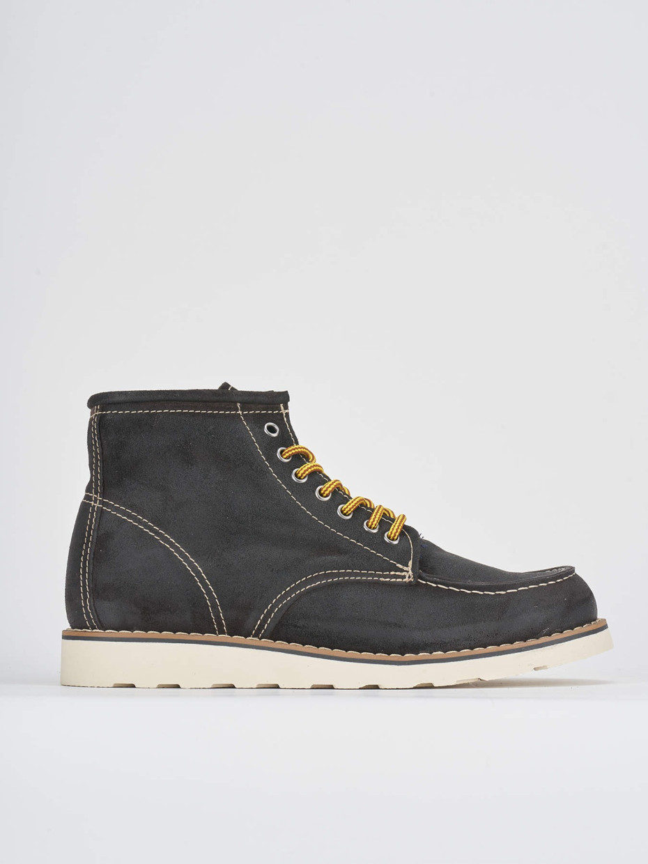 Combat boots dark brown suede