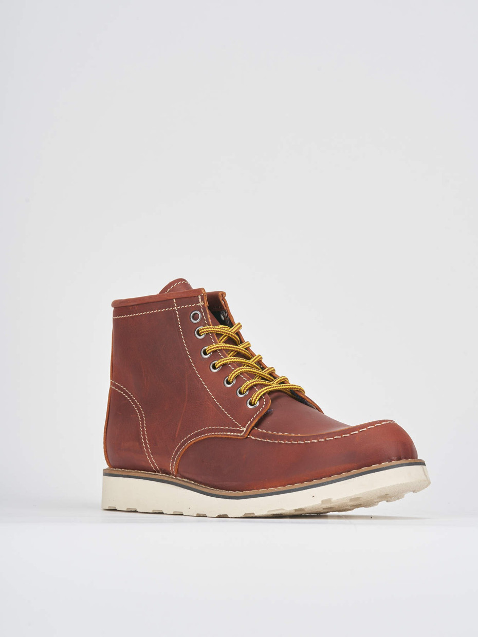 Combat boots red nabuk