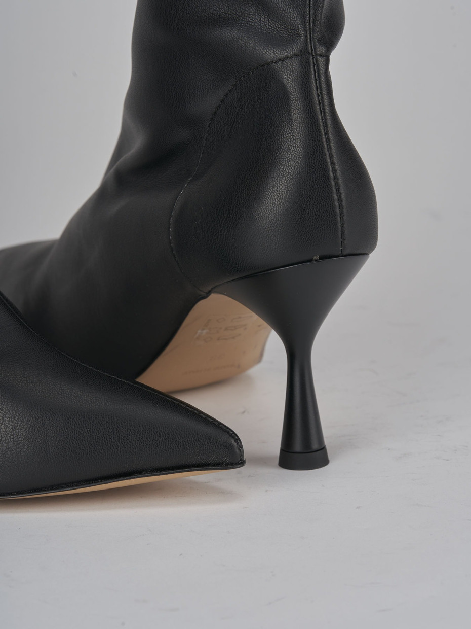 Stivali tacco 7cm pelle nero