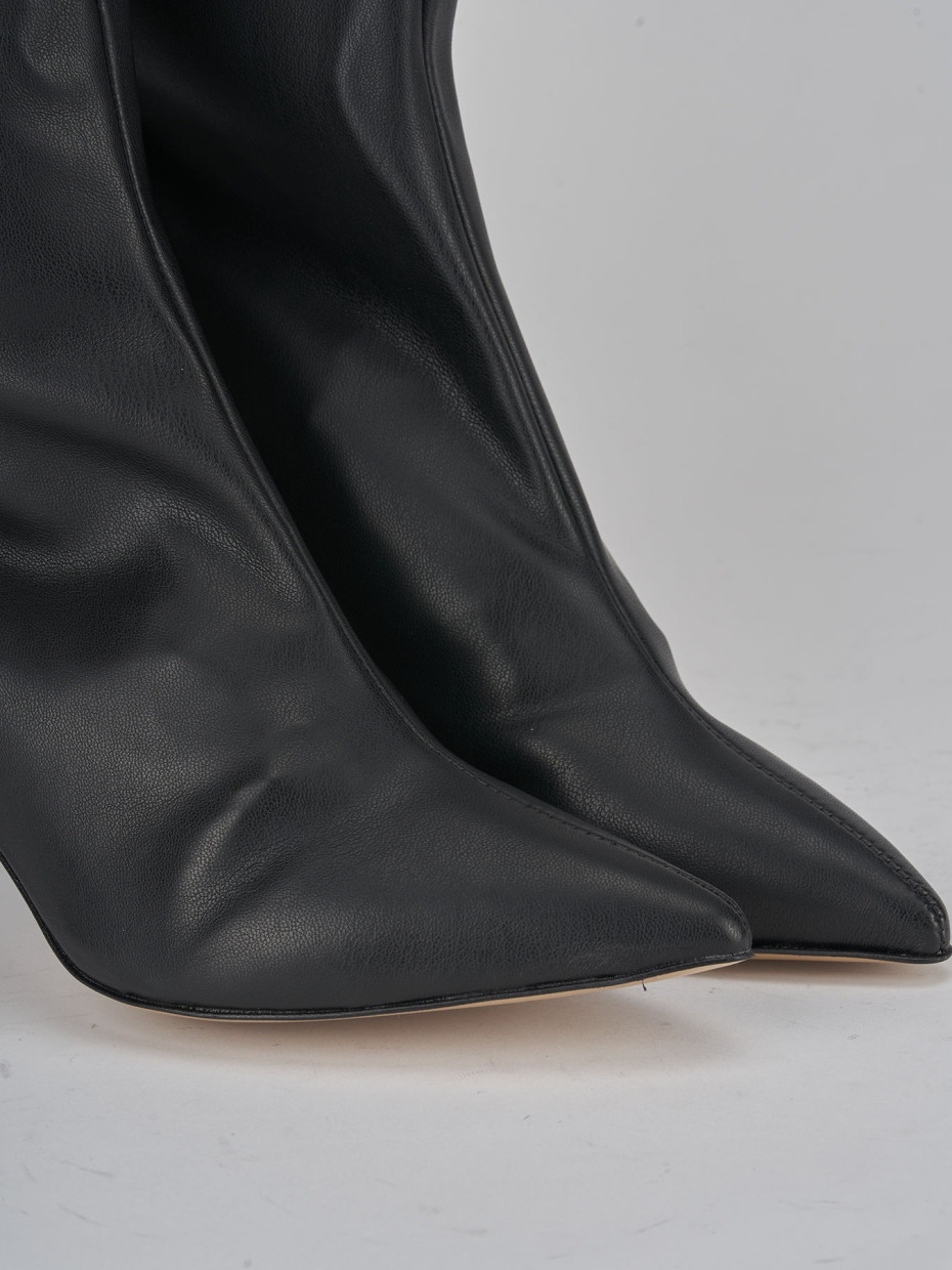 Stivali tacco 7cm pelle nero