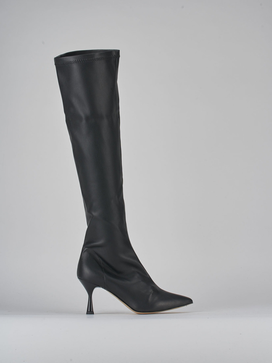 Stivali tacco 7cm pelle nero