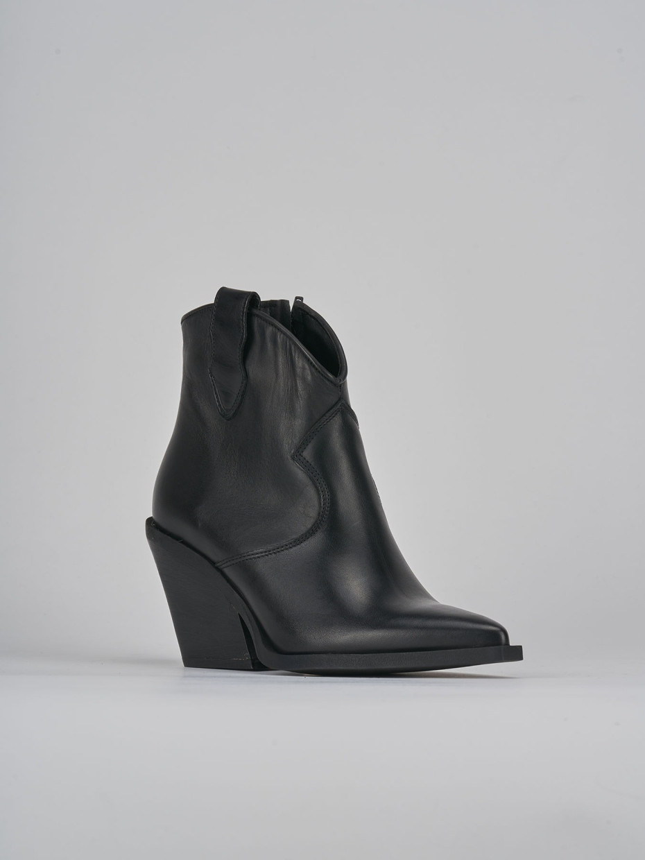 Stivaletti tacco 7cm pelle nero Barca Stores