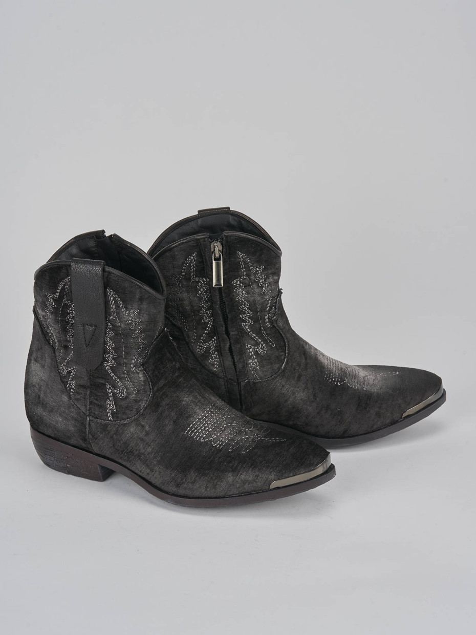 Velvet booties low heel on sale