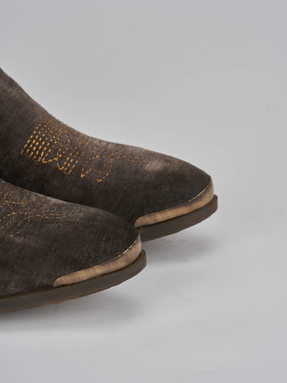 Brown velvet booties cheap