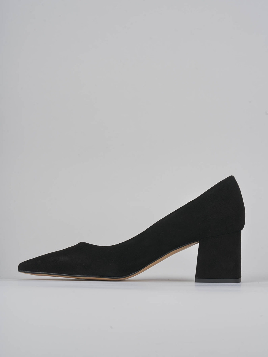 Décolleté e slingback tacco 5cm camoscio nero