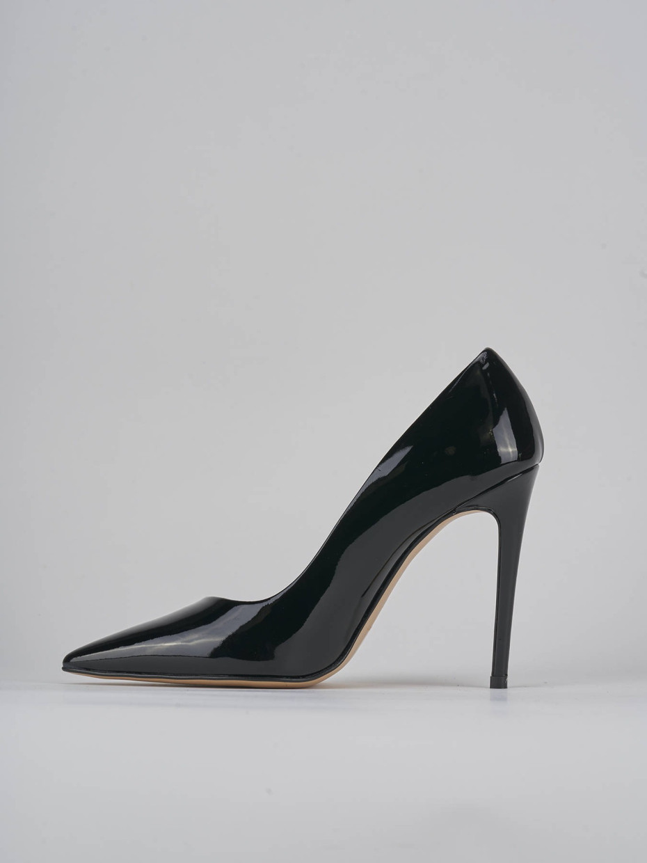 Décolleté e slingback tacco 10cm vernice nero