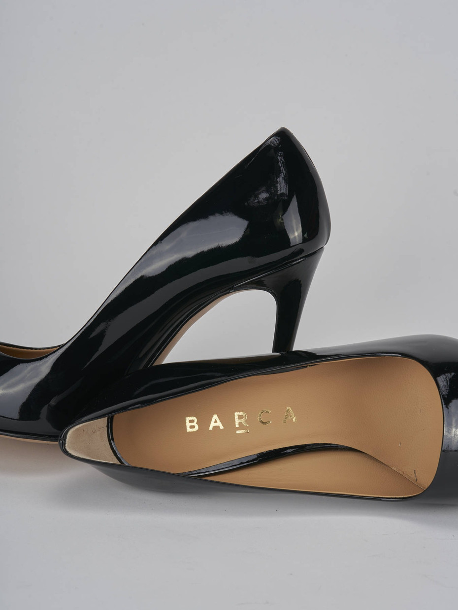 Décolleté e slingback tacco 10cm vernice nero