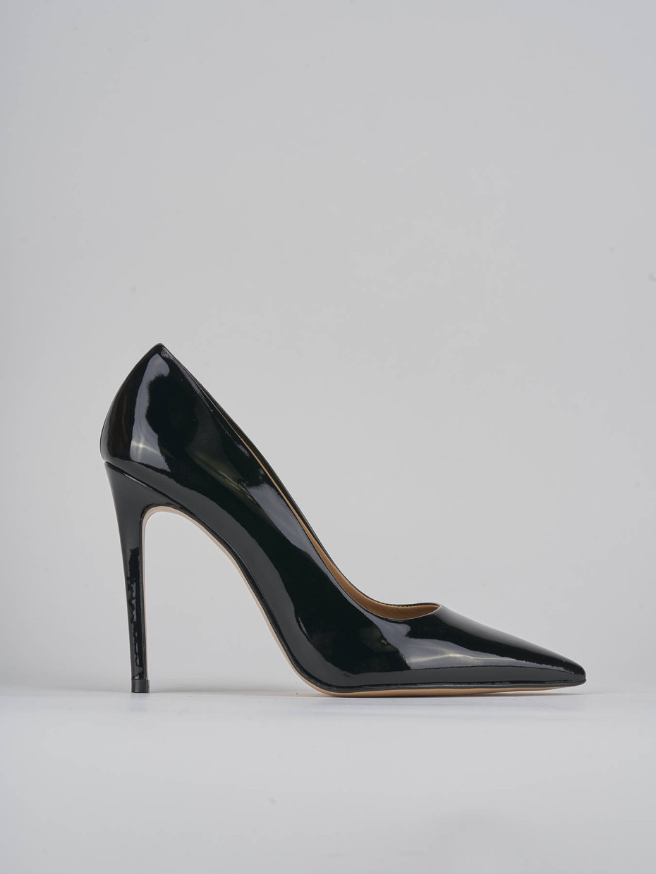 Décolleté e slingback tacco 10cm vernice nero