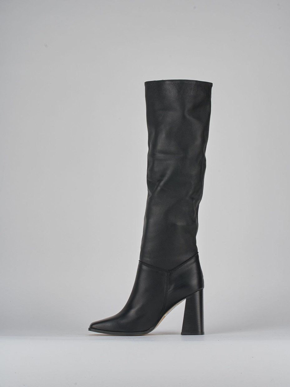 Stivali tacco 9cm pelle nero