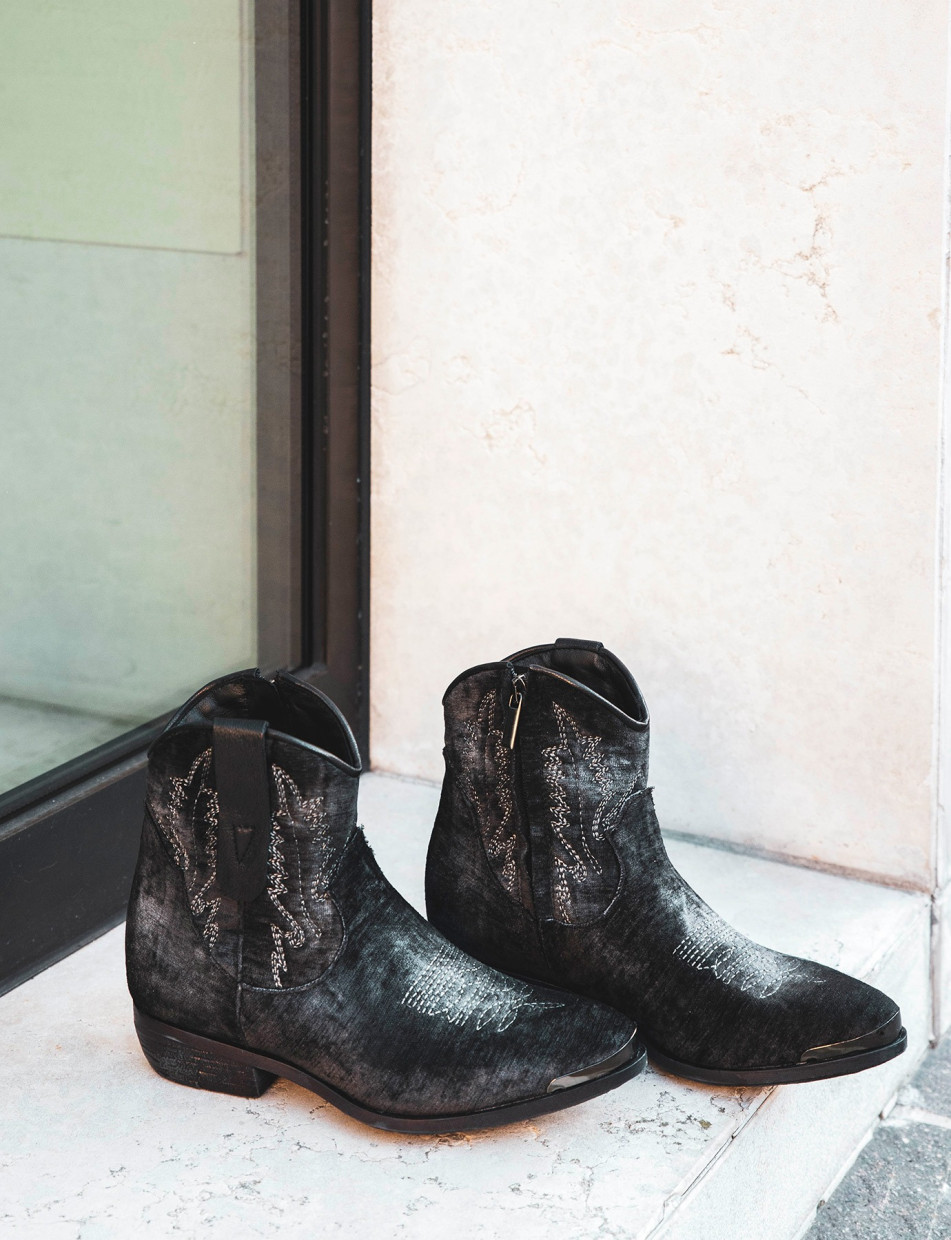 Stivaletti velluto nero new arrivals