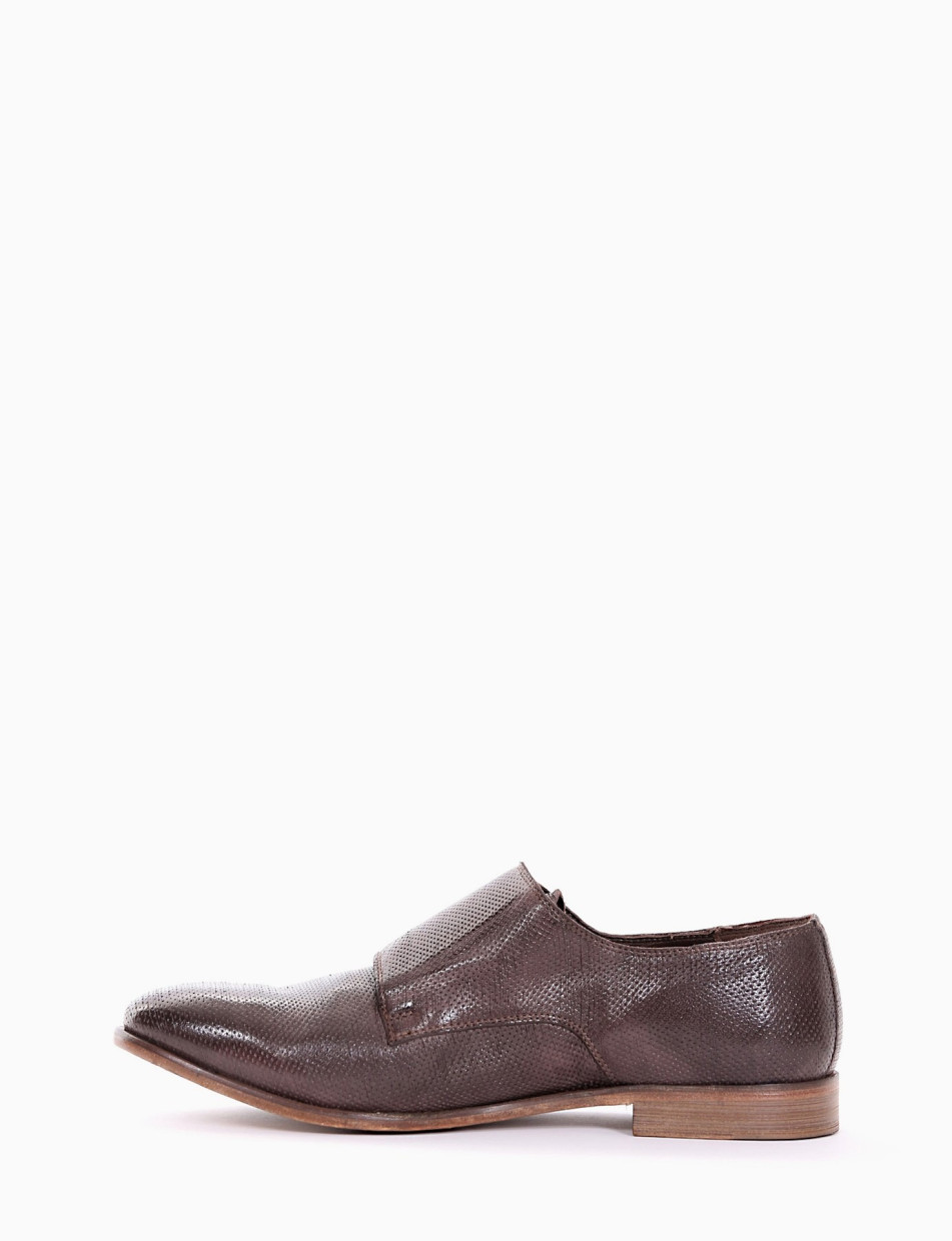 scarpa lacci Monk Strap tacco 2 cm testa