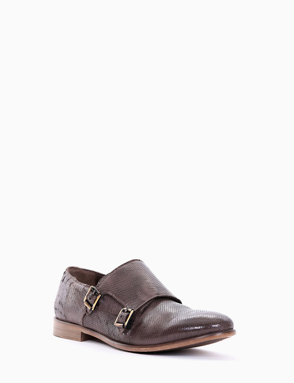 scarpa lacci Monk Strap tacco 2 cm testa