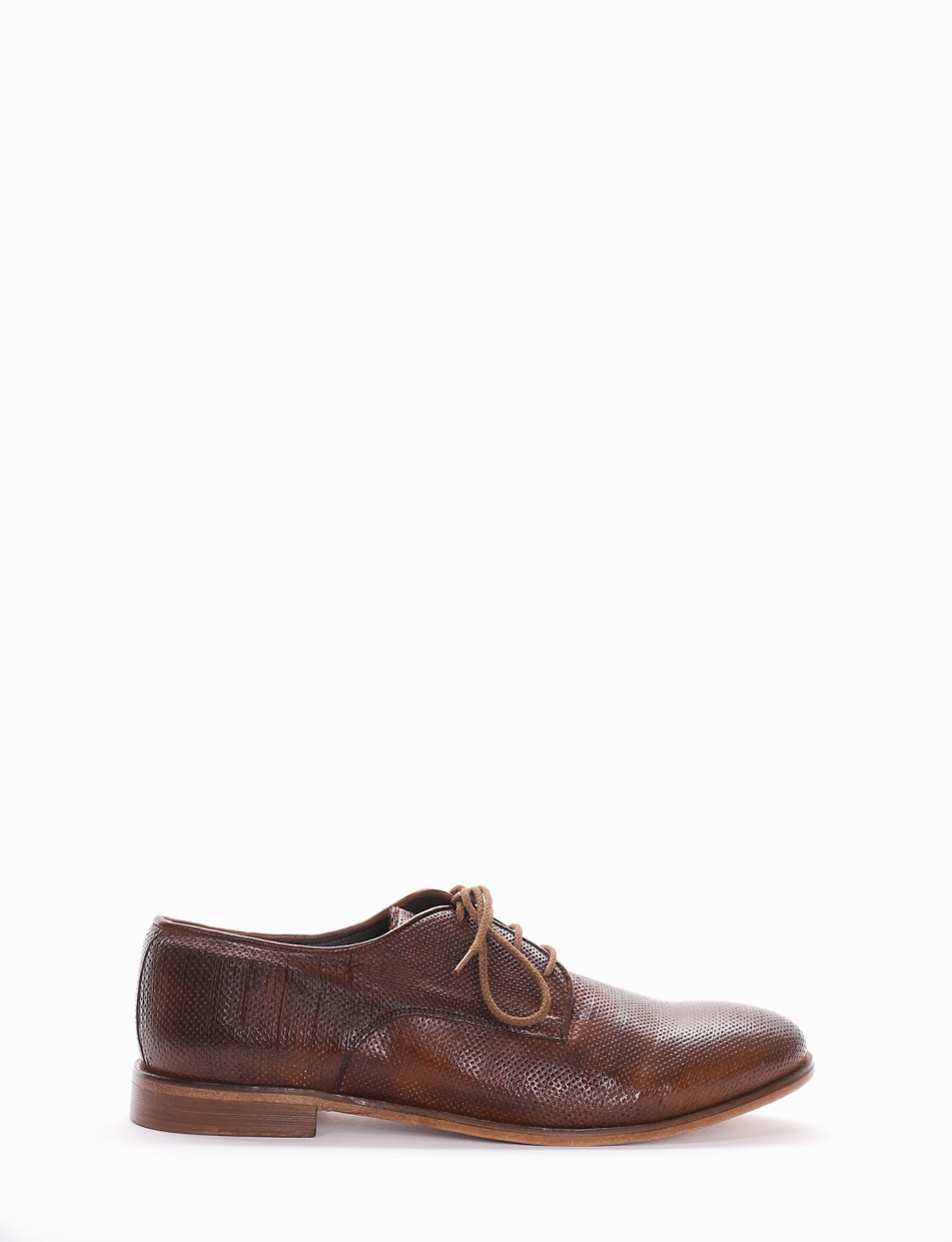 Lace-up shoes heel 2 cm brown leather