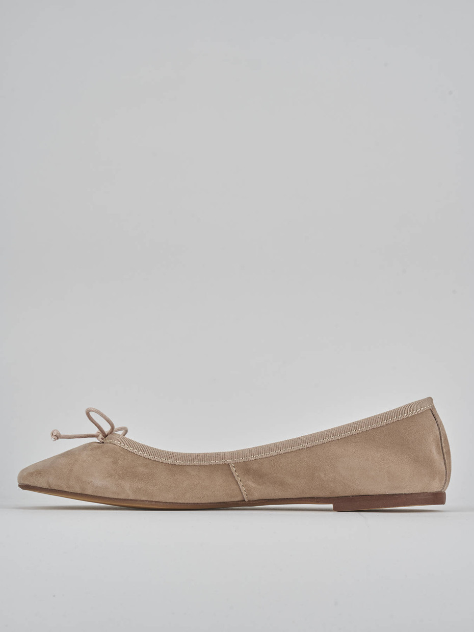 Ballerine tacco 1cm camoscio beige