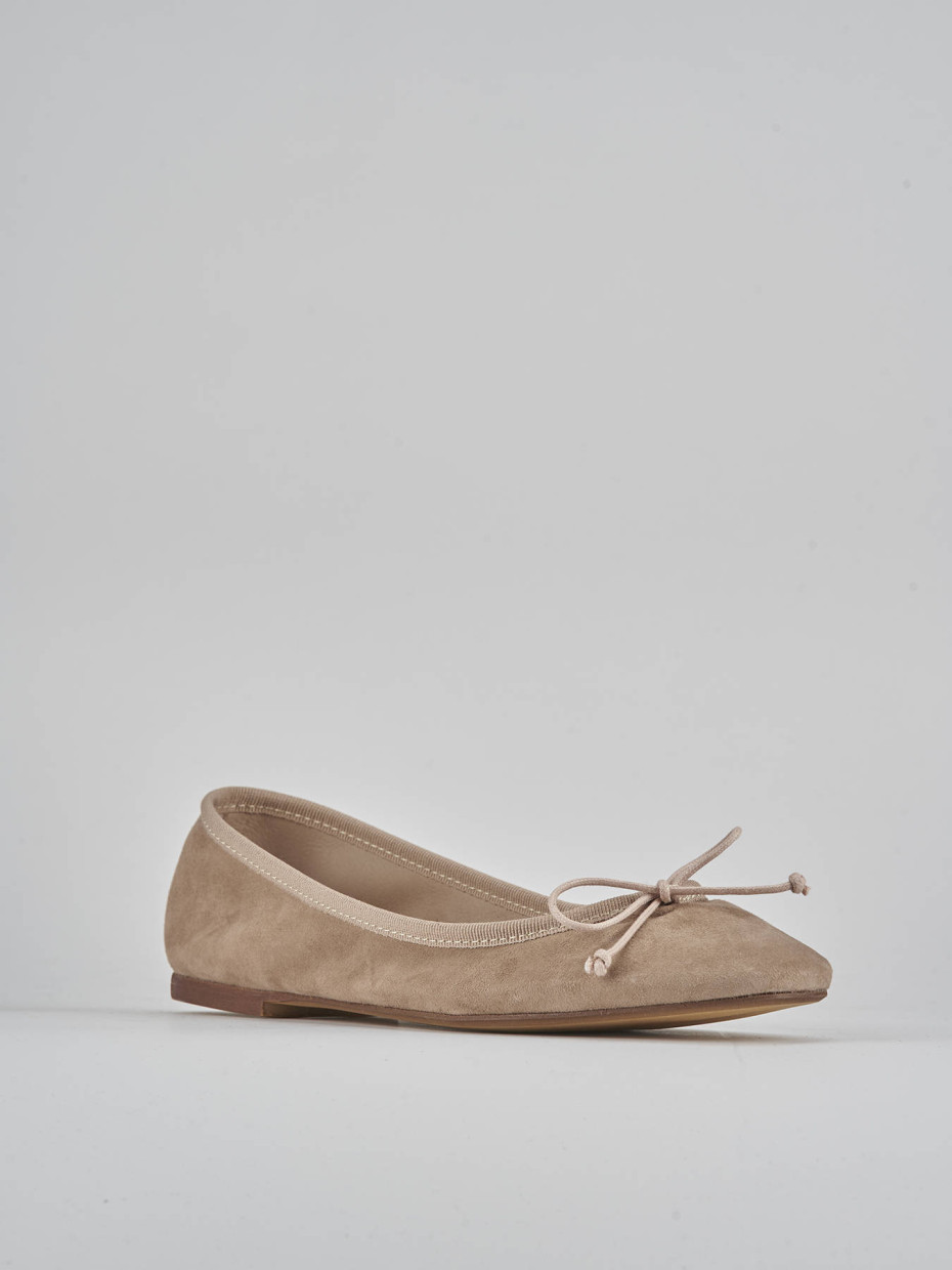 Ballerine tacco 1cm camoscio beige