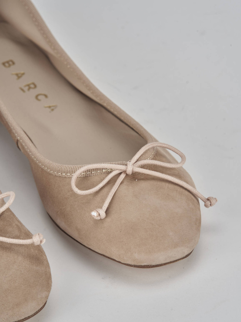 Ballerine tacco 1cm camoscio beige