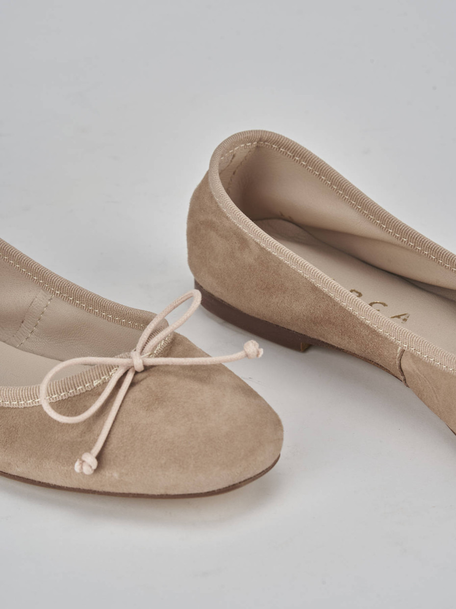 Ballerine tacco 1cm camoscio beige