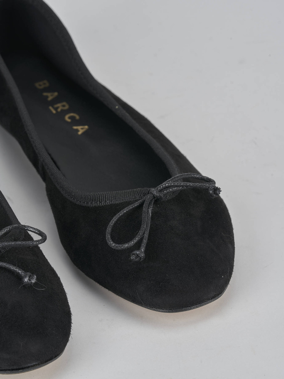 Ballerine tacco 1cm camoscio nero