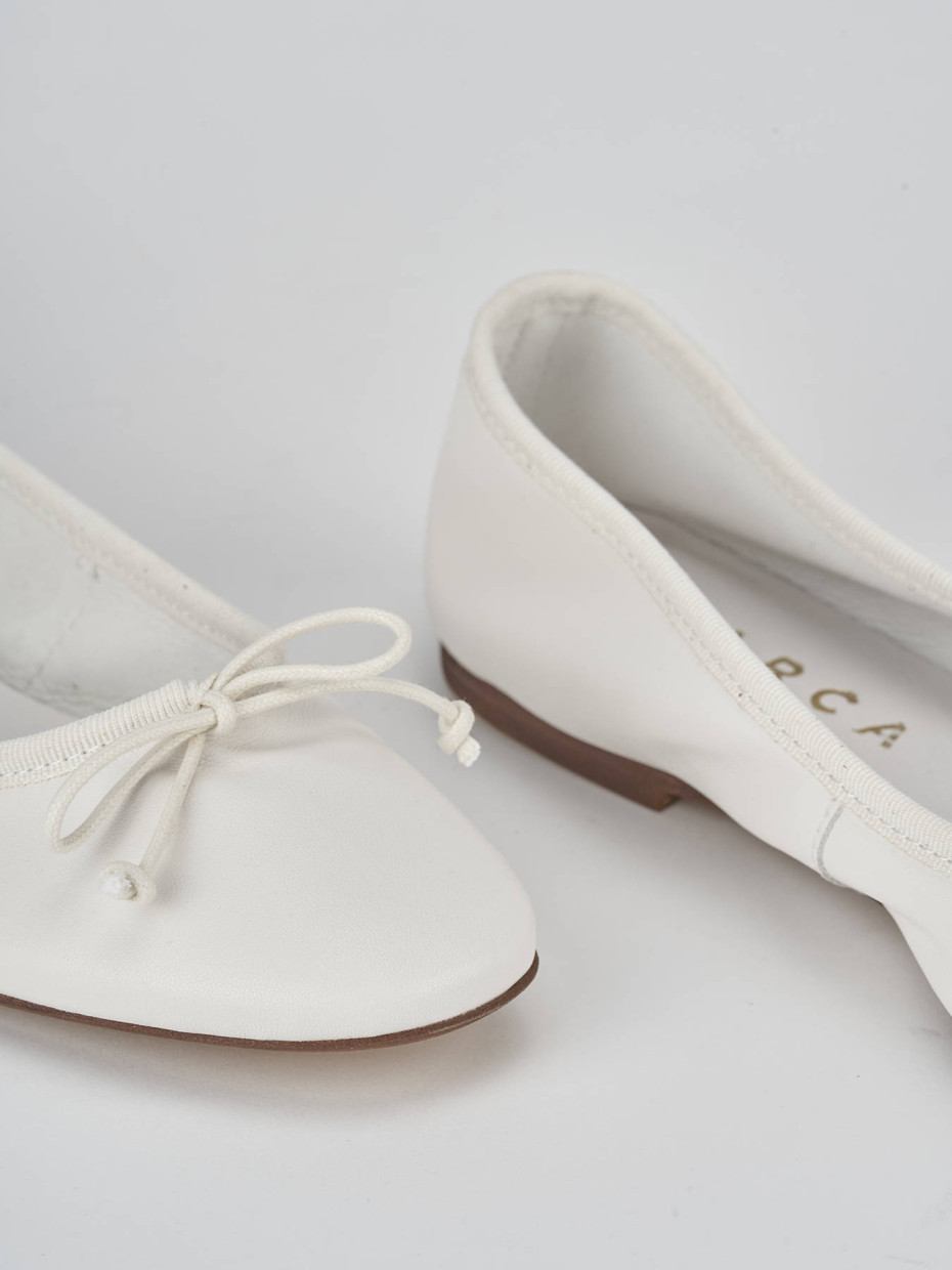 Ballerine tacco 1cm pelle bianco