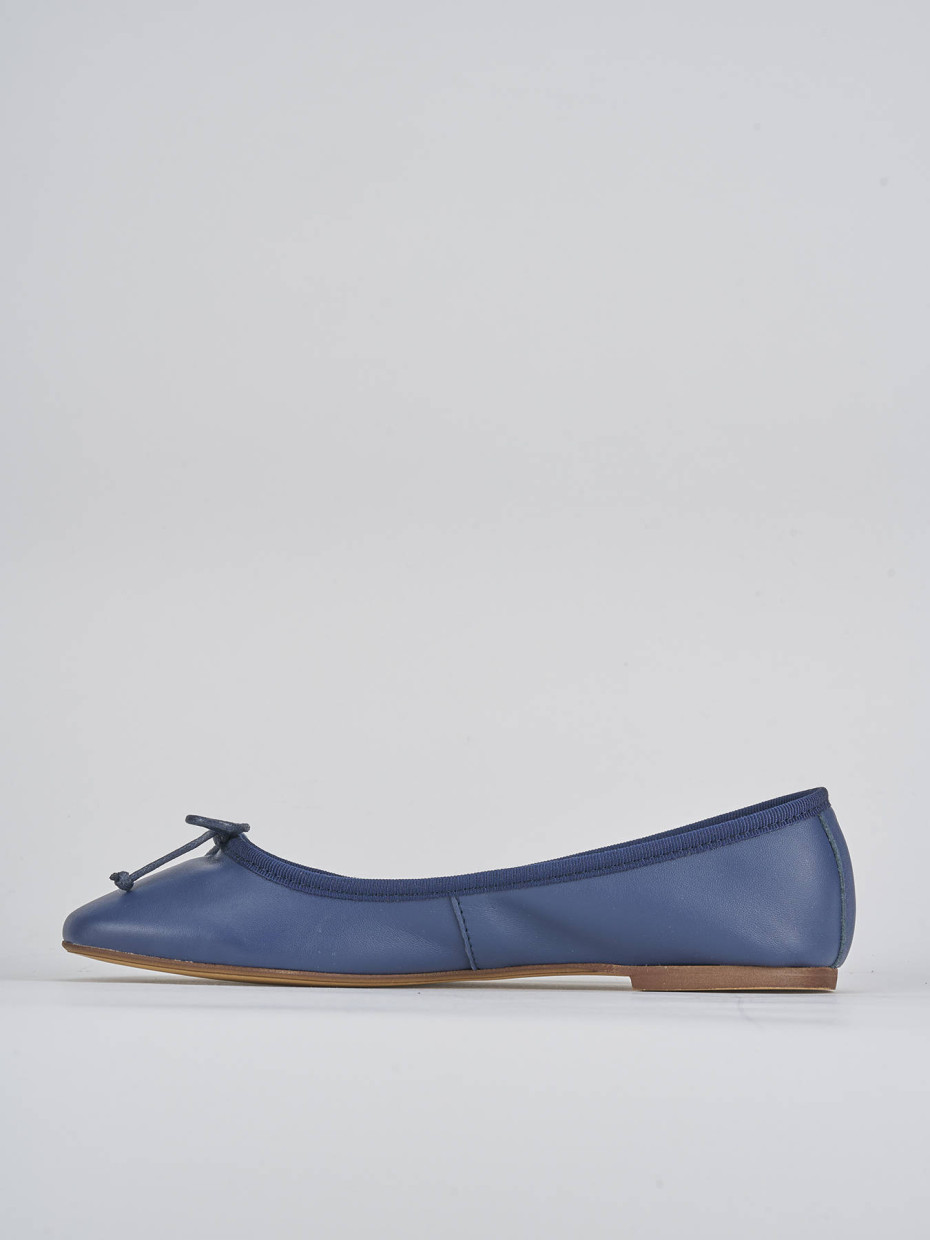 Ballerine tacco 1cm pelle blu