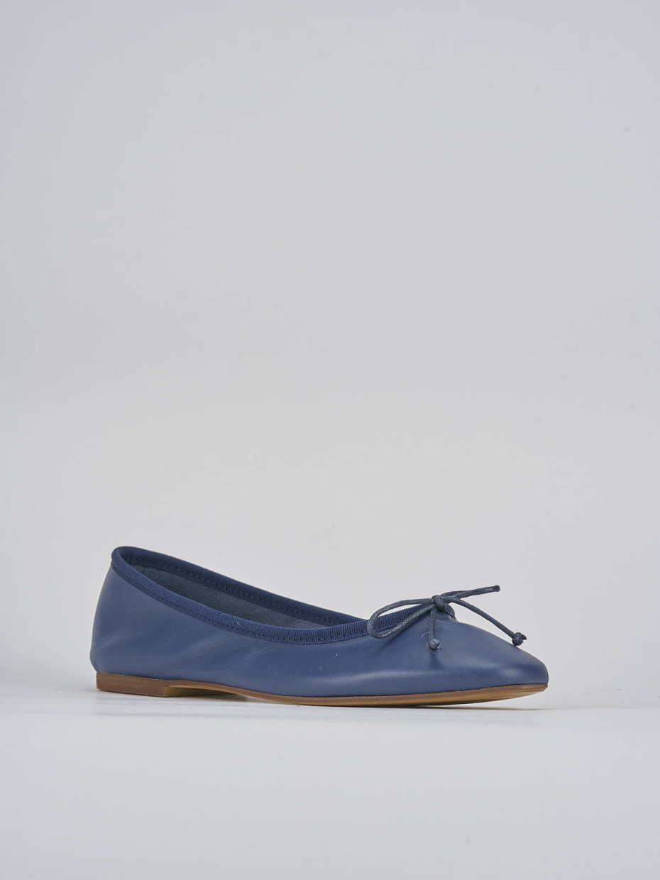 Ballerine tacco 1cm pelle blu