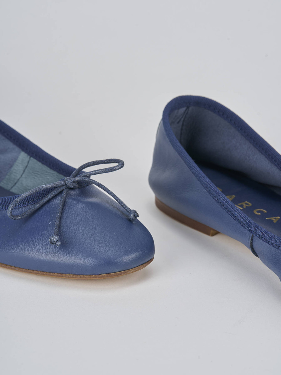 Ballerine tacco 1cm pelle blu