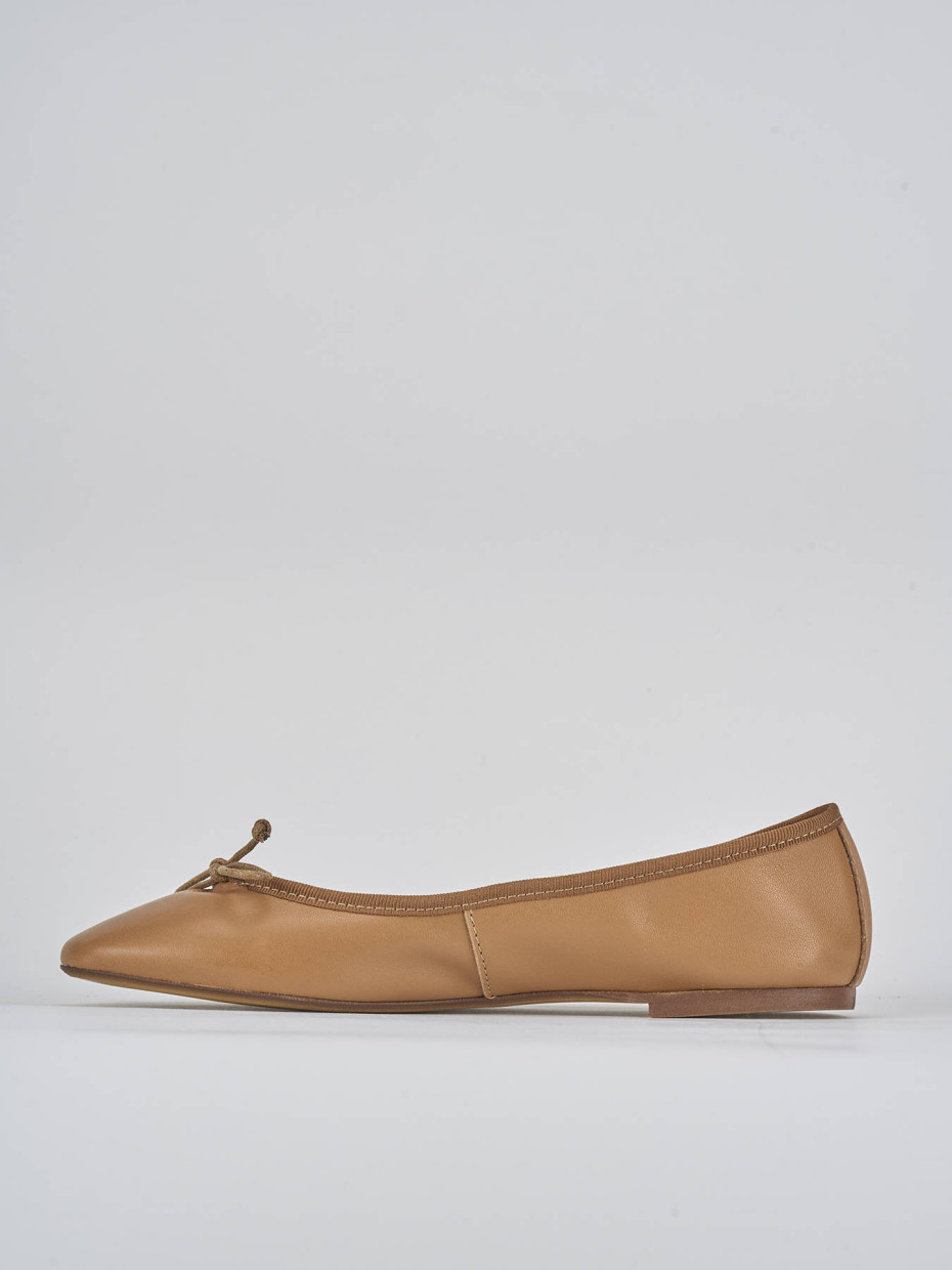 Ballerine tacco 1cm pelle marrone